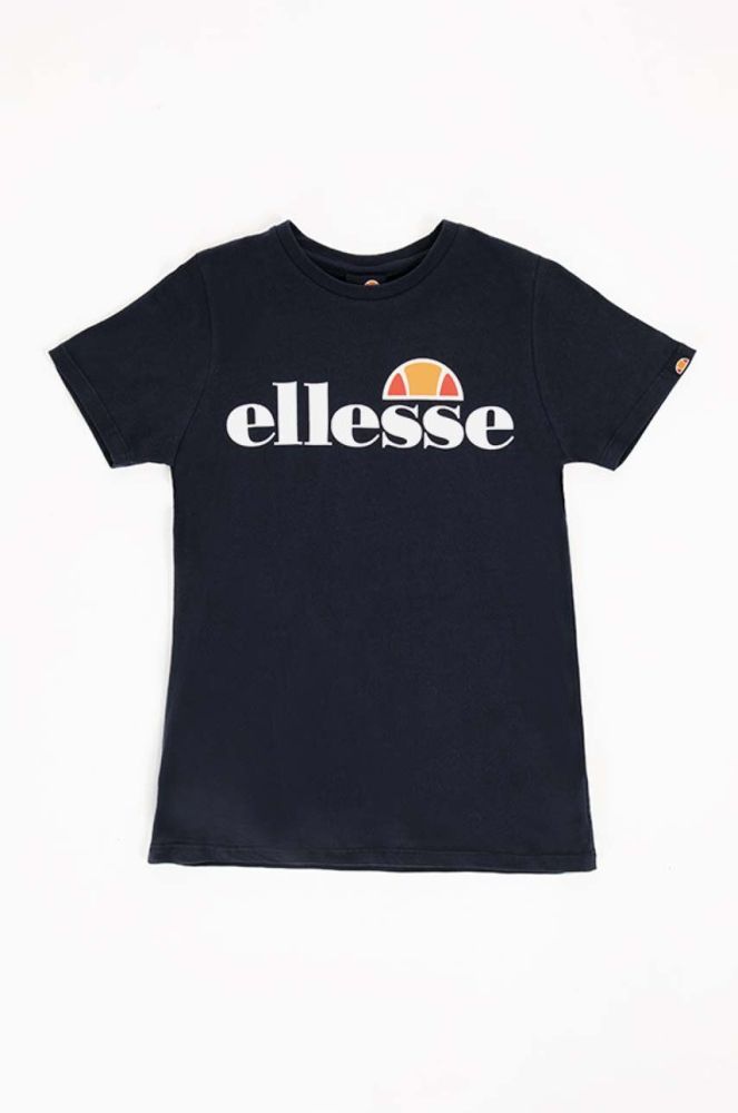 Дитяча бавовняна футболка Ellesse колір чорний з принтом