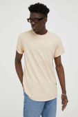 Бавовняна футболка G-Star Raw колір бежевий однотонний (2925093)