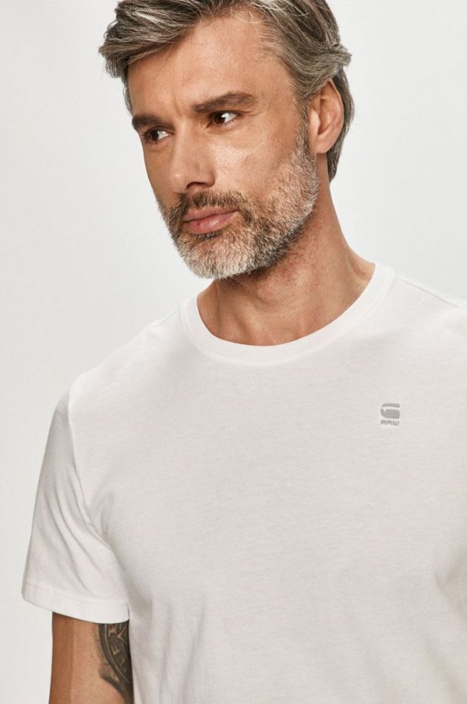 Футболка G-Star Raw чоловіча колір білий гладкий фото 4
