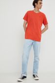 Бавовняна футболка G-Star Raw колір помаранчевий однотонна