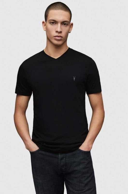 AllSaints - Футболка Tonic V-neck колір чорний (854478)