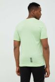 Бавовняна футболка EA7 Emporio Armani колір зелений однотонний