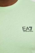 Бавовняна футболка EA7 Emporio Armani колір зелений однотонний