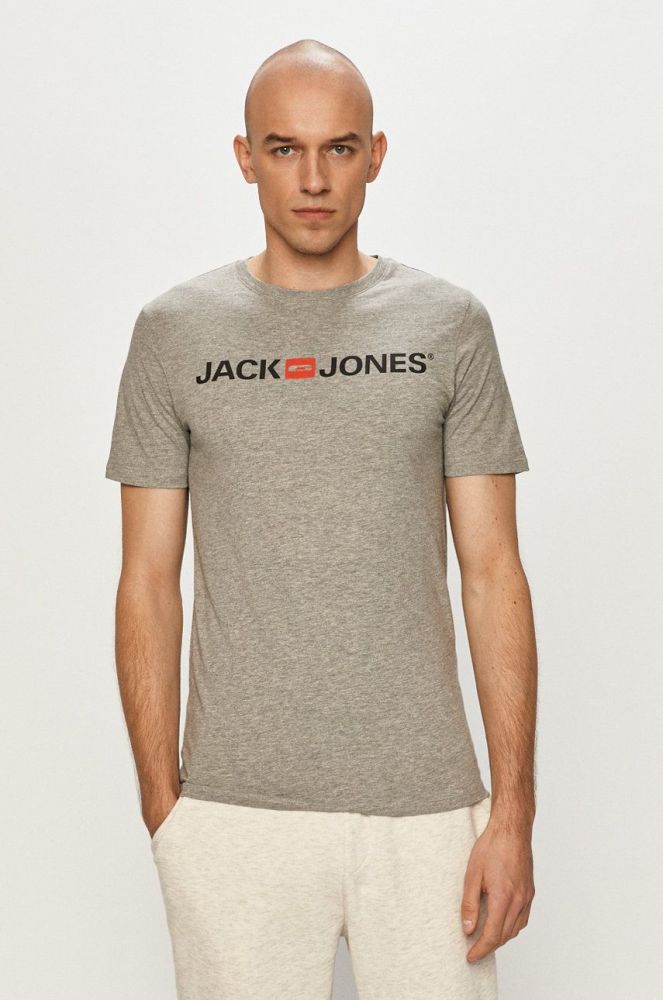 Футболка Jack & Jones колір сірий