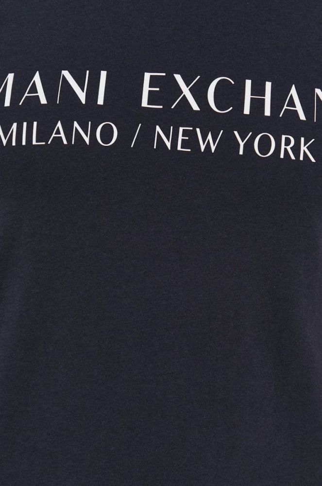Футболка Armani Exchange чоловіча колір синій з принтом фото 5