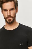 Футболка Armani Exchange 2-pack чоловічий колір чорний однотонний (886437)
