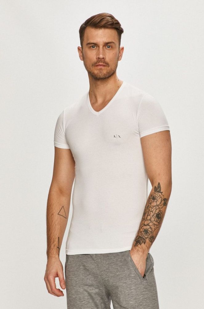 Armani Exchange - Футболки (2-pack) колір чорний (1328484) фото 5