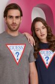 Футболка Guess чоловіча колір сірий з принтом