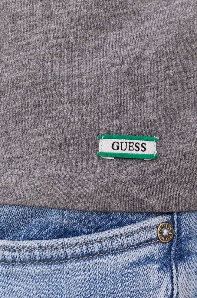 Футболка Guess чоловіча колір сірий з принтом фото 9