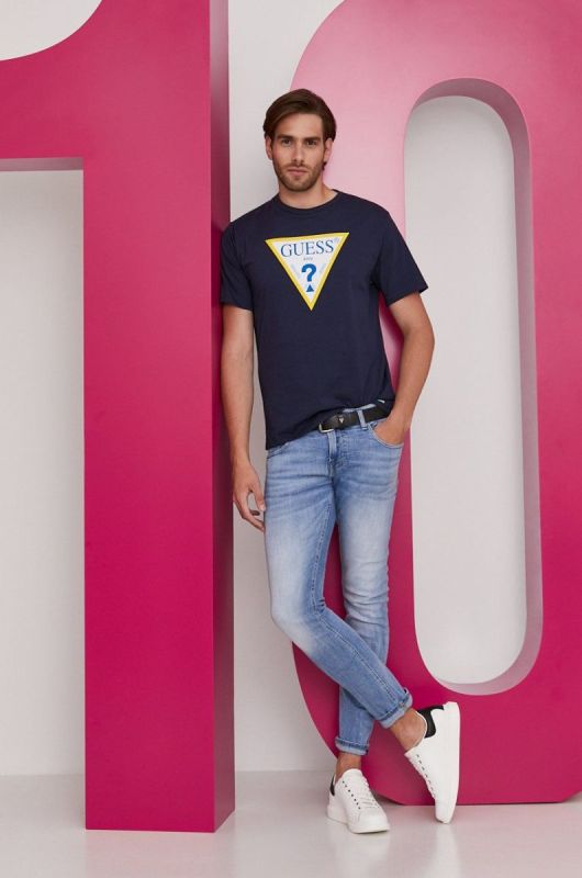 Футболка Guess колір синій фото 4