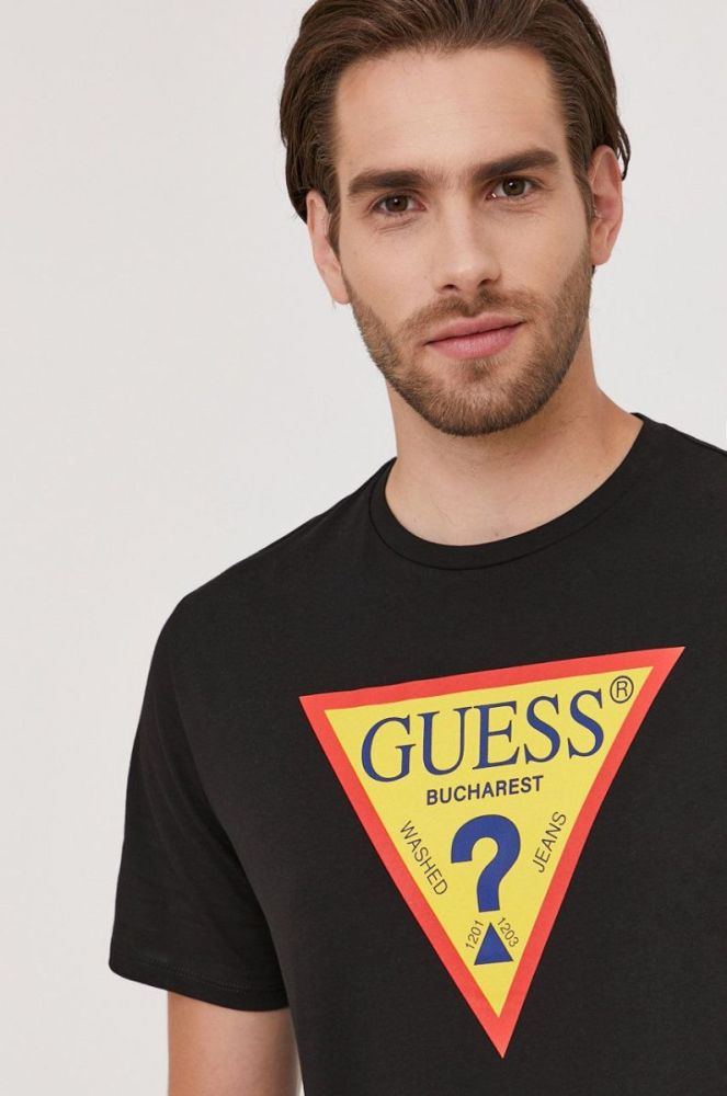 Футболка Guess чоловіча колір чорний з принтом (1426939) фото 6