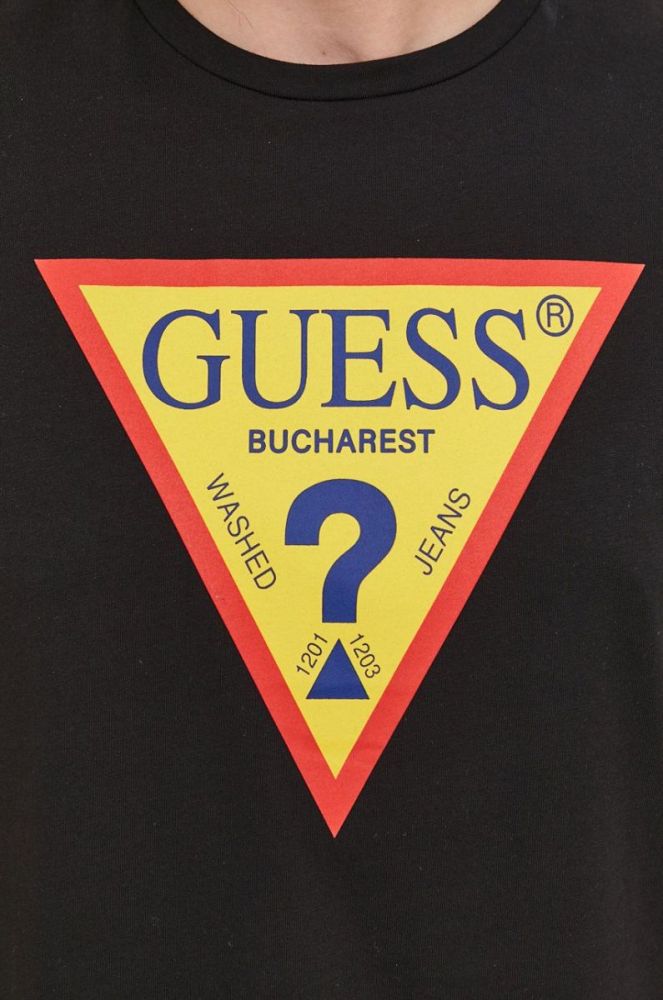 Футболка Guess чоловіча колір чорний з принтом (1426939) фото 7