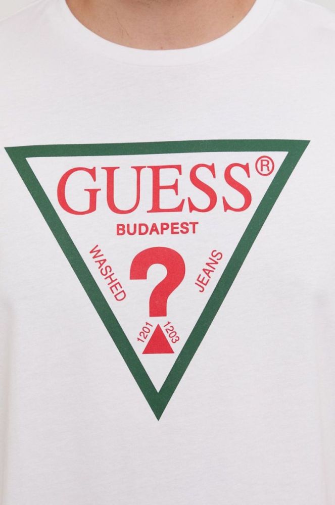 Футболка Guess чоловіча колір білий з принтом (1426945) фото 7