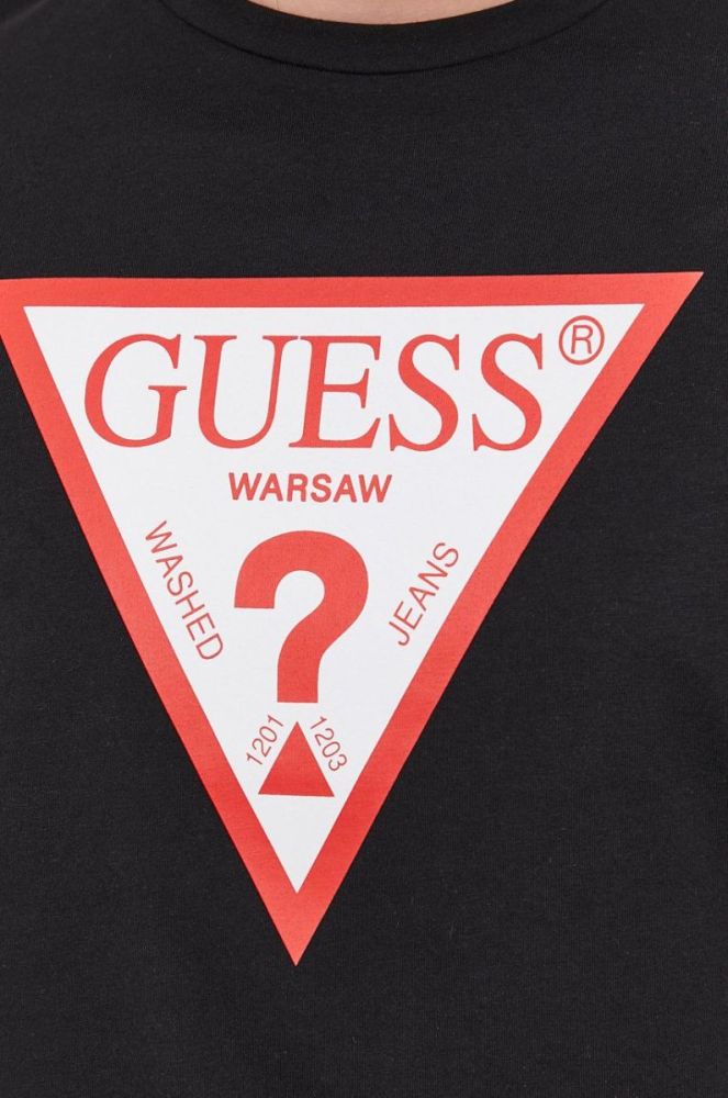 Футболка Guess чоловіча колір чорний з принтом (1426948) фото 7