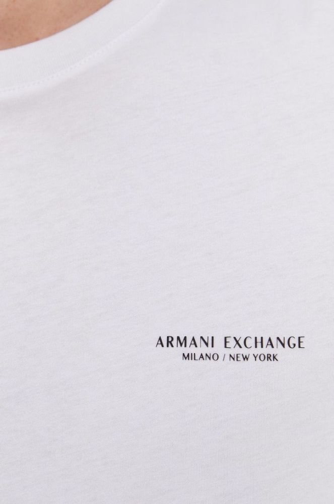 Бавовняна футболка Armani Exchange колір білий з принтом (1540949) фото 5