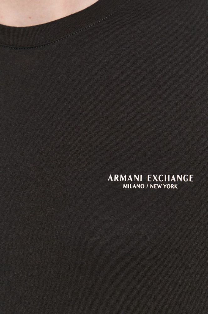 Бавовняна футболка Armani Exchange колір чорний з принтом (1540953) фото 5