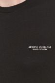 Бавовняна футболка Armani Exchange колір чорний з принтом (1540953)