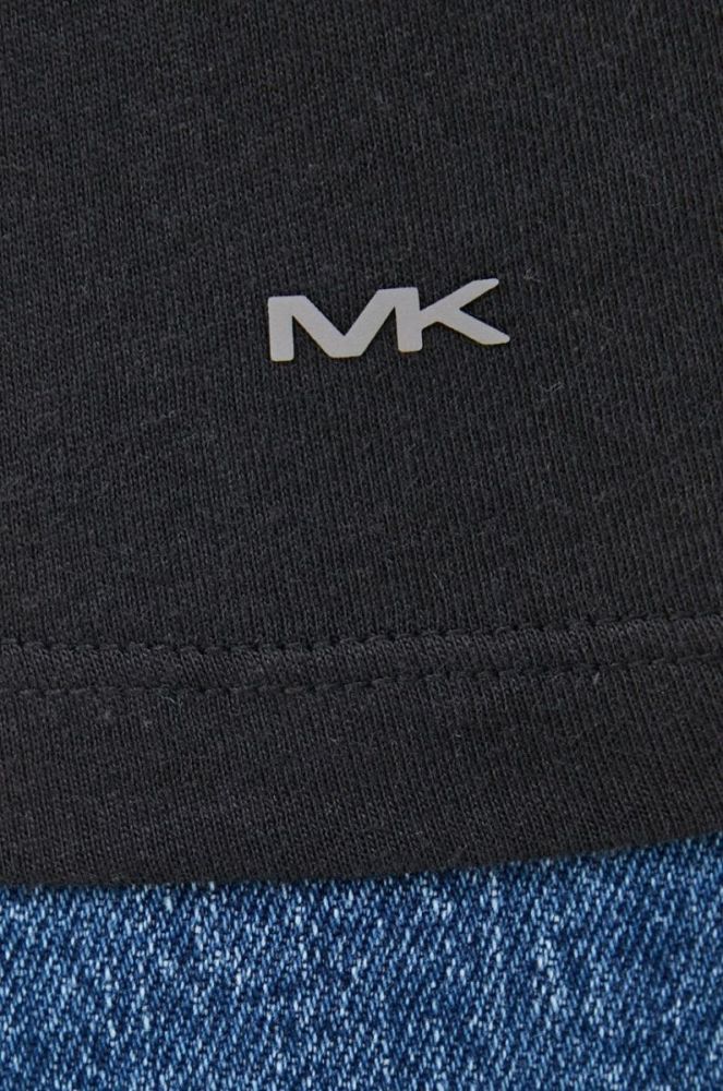 Бавовняна футболка MICHAEL Michael Kors колір чорний однотонна фото 5