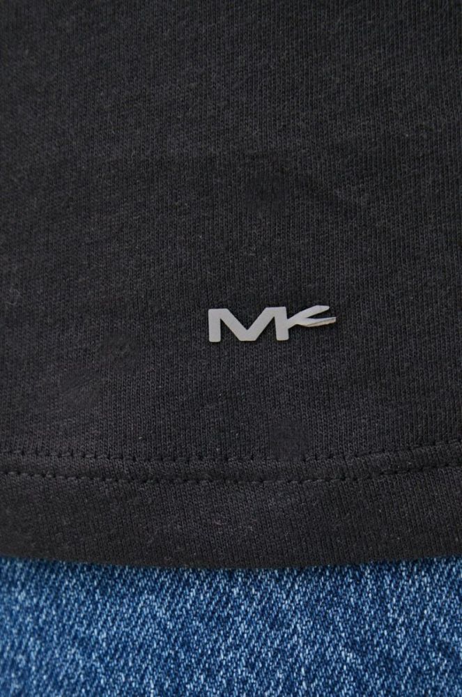 Бавовняна футболка Michael Kors колір чорний однотонна фото 5
