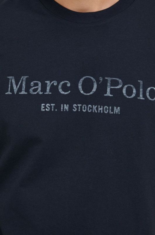 Бавовняна футболка Marc O'Polo колір синій фото 5