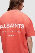 Бавовняна футболка AllSaints колір червоний з принтом