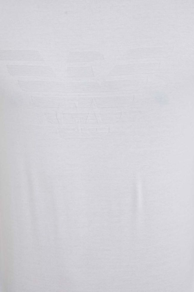 Бавовняна футболка Emporio Armani колір білий з аплікацією фото 5