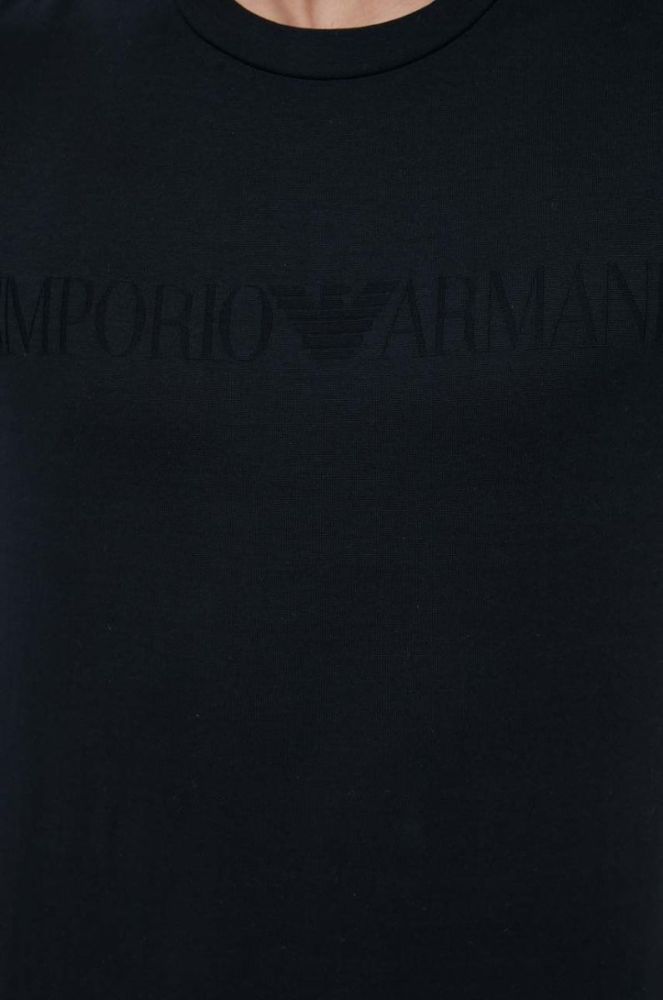 Бавовняна футболка Emporio Armani колір синій з аплікацією фото 5
