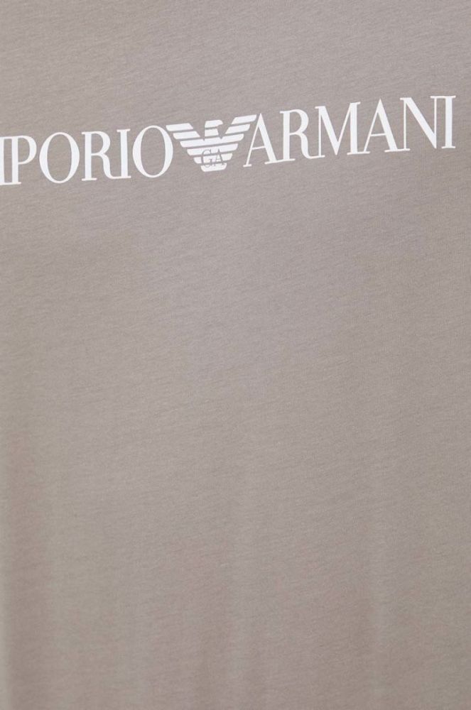 Бавовняна футболка Emporio Armani колір бежевий з принтом фото 5