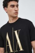 Бавовняна футболка Armani Exchange колір чорний з аплікацією (2956973)
