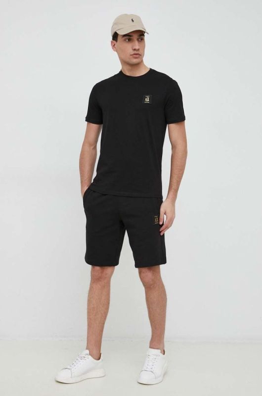 Бавовняна футболка Armani Exchange колір чорний з аплікацією (2956995) фото 2