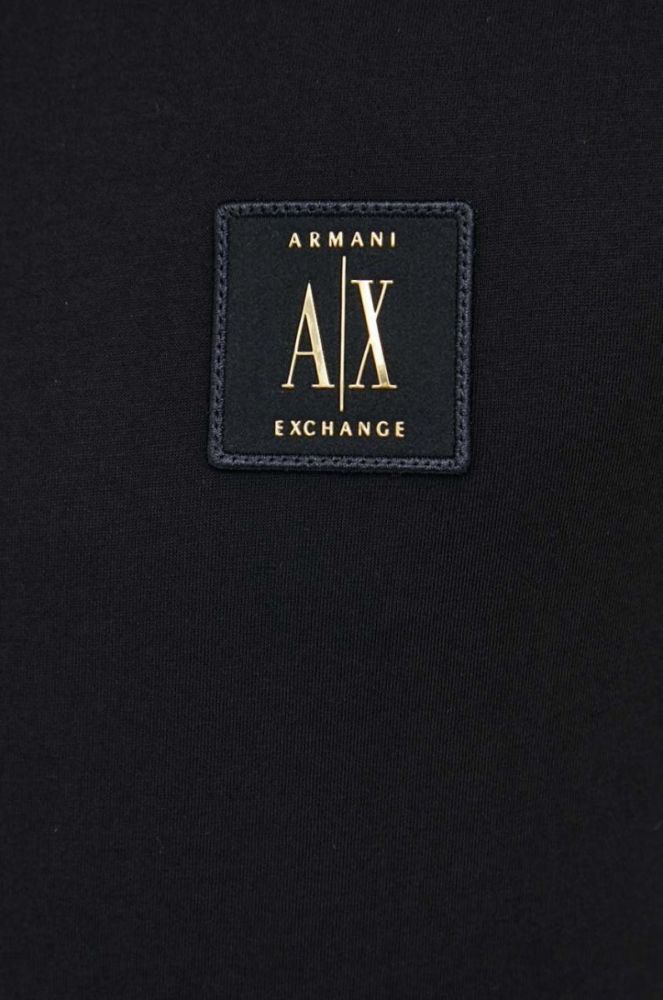 Бавовняна футболка Armani Exchange колір чорний з аплікацією (2956995) фото 5