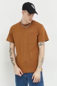 Бавовняна футболка Solid колір коричневий однотонний