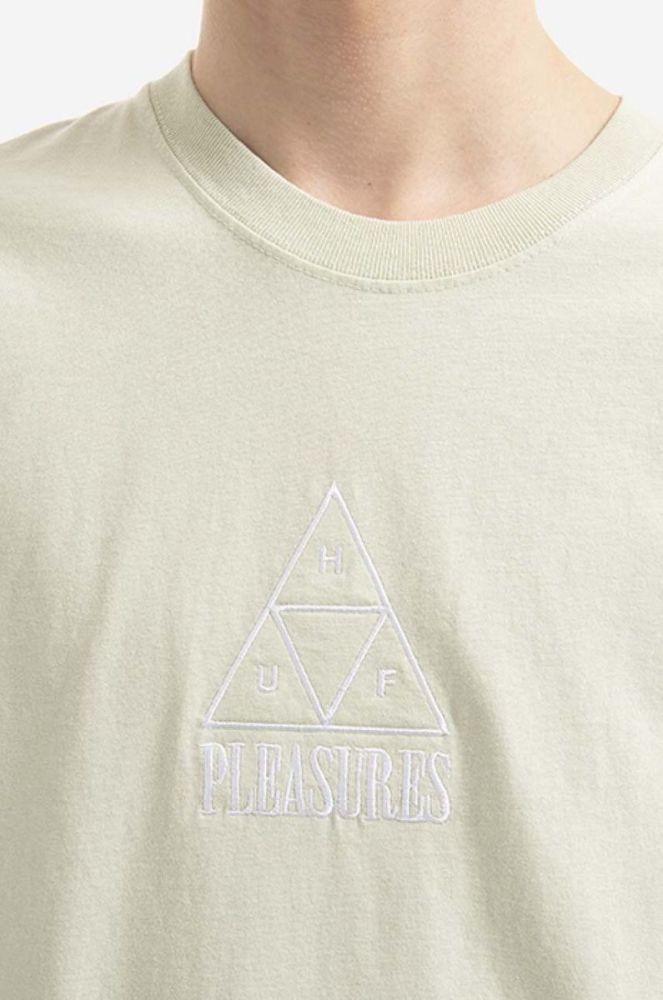Бавовняна футболка HUF Dyed T-Shirt колір зелений з принтом TS01807-GREEN фото 4