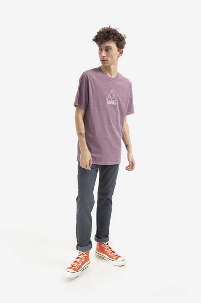 Бавовняна футболка HUF Dyed T-Shirt колір фіолетовий з принтом TS01807-GREEN фото 6