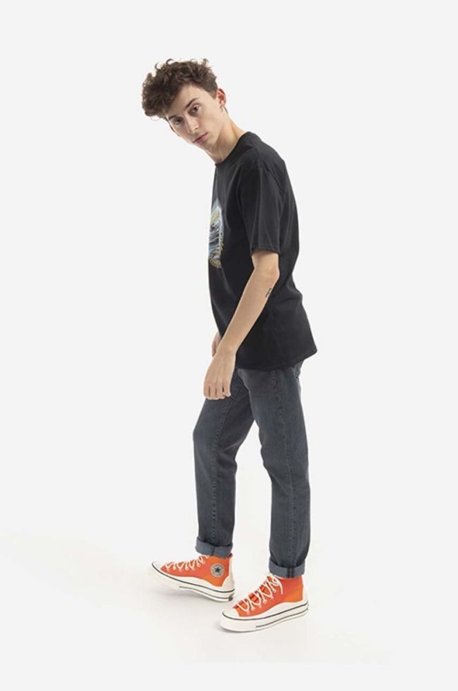Бавовняна футболка HUF Party Line T-Shirt колір чорний з принтом фото 2