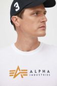 Бавовняна футболка Alpha Industries колір білий з принтом 118502.09-white