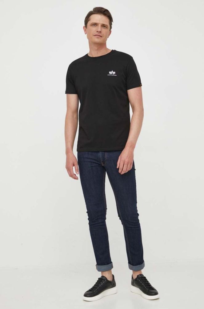Бавовняна футболка Alpha Industries колір чорний з принтом 128507.03-black фото 2