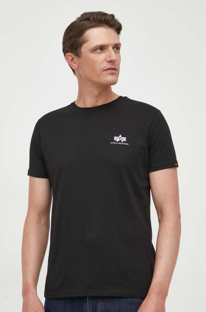 Бавовняна футболка Alpha Industries колір чорний з принтом 128507.03-black фото 3