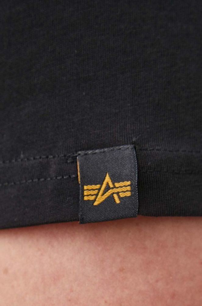 Бавовняна футболка Alpha Industries колір чорний з принтом 128507.03-black фото 5