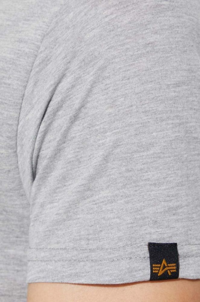 Футболка Alpha Industries чоловічий колір сірий з принтом 188505.17-grey фото 6