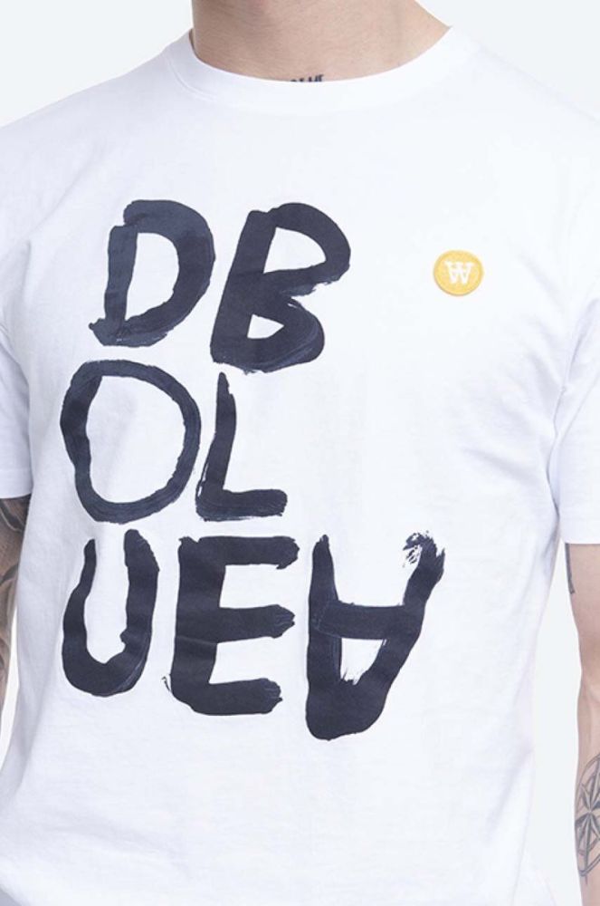 Бавовняна футболка Wood Wood Ace T shirt колір білий з принтом 10115705.2222-BRIGHTW фото 4