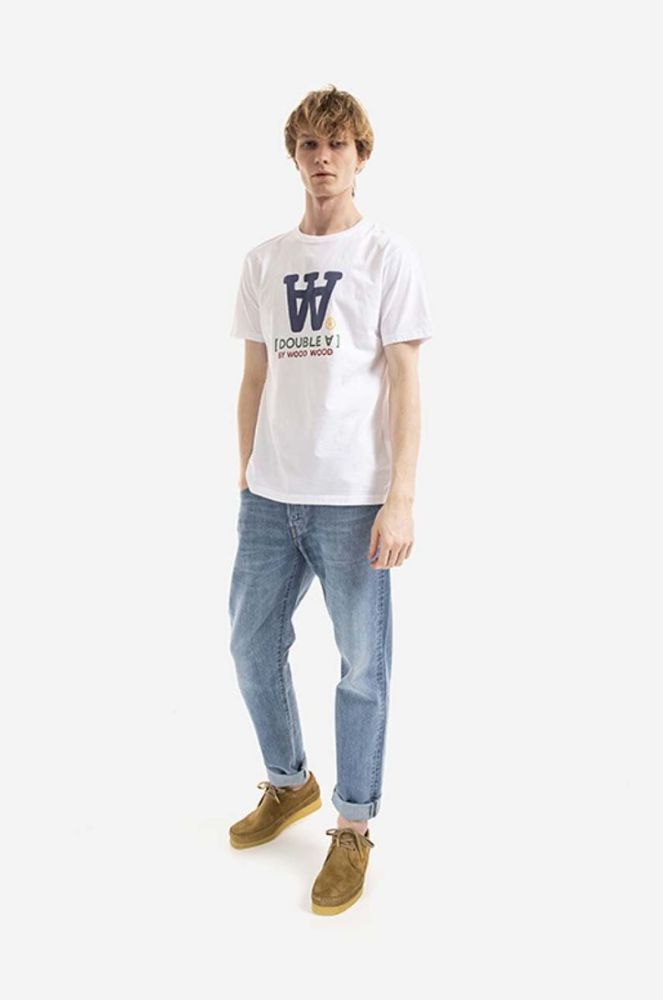 Бавовняна футболка Wood Wood Ace Typo T-shirt колір білий з принтом 10285700.2222-WHITE фото 2