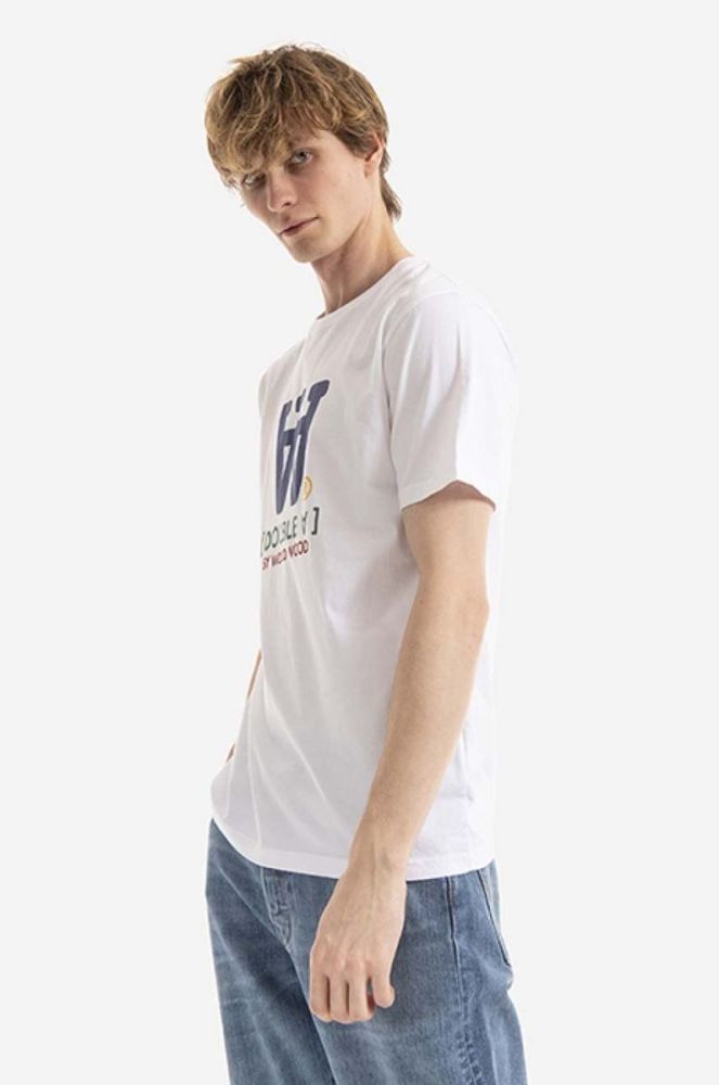 Бавовняна футболка Wood Wood Ace Typo T-shirt колір білий з принтом 10285700.2222-WHITE фото 5