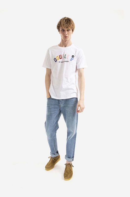 Бавовняна футболка Wood Wood Ace Arch T-shirt колір білий з принтом 10285702.2222-WHITE фото 2