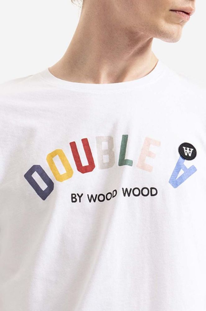 Бавовняна футболка Wood Wood Ace Arch T-shirt колір білий з принтом 10285702.2222-WHITE фото 4