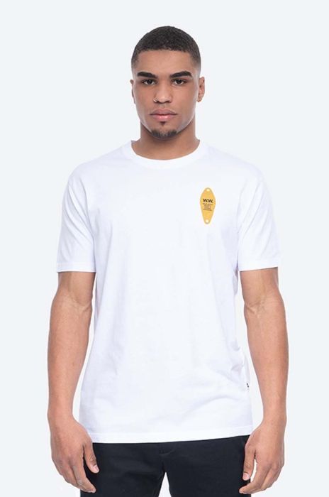 Бавовняна футболка Wood Wood колір білий з принтом 12035715.2334-BRIGHTW