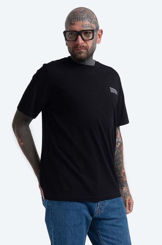 Бавовняна футболка Wood Wood Sami Info T-shirt колір чорний з принтом 12135720.2491-WHITE