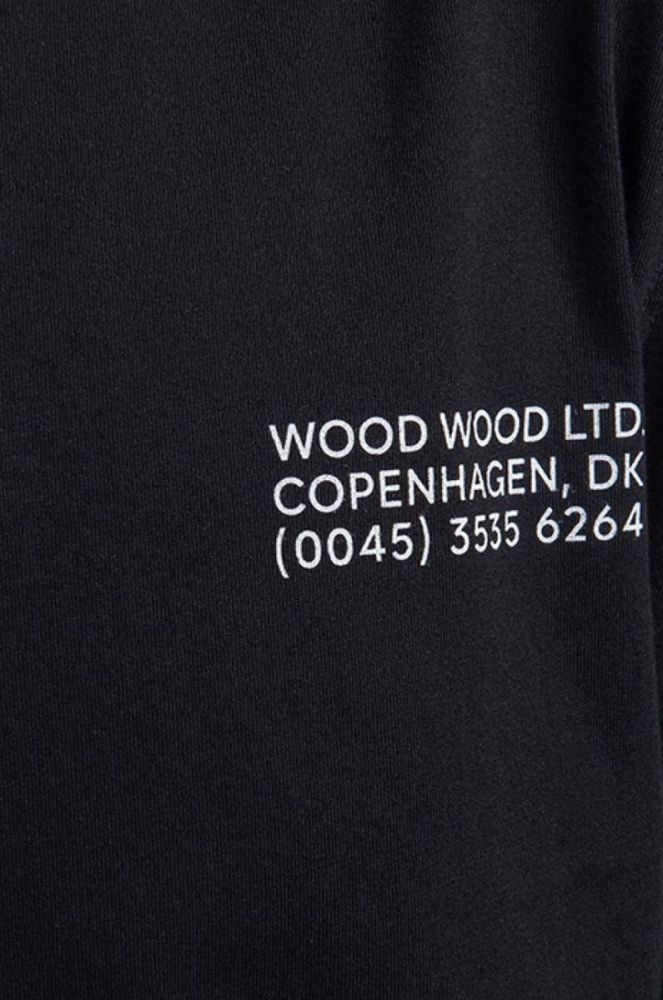Бавовняна футболка Wood Wood Sami Info T-shirt колір чорний з принтом 12135720.2491-WHITE фото 4