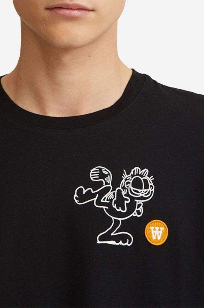 Бавовняна футболка Wood Wood Ace x Garfield колір чорний з принтом 30045705.2222-BLACK фото 3