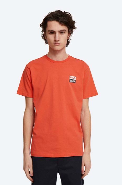Бавовняна футболка Wood Wood Boris x Fila колір помаранчевий з принтом 688383.B026-ORANGE